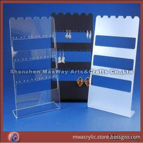 Decent slant L-shaped 3-tier acrylic/lucite ear/finger ring display stand/holder/shelf